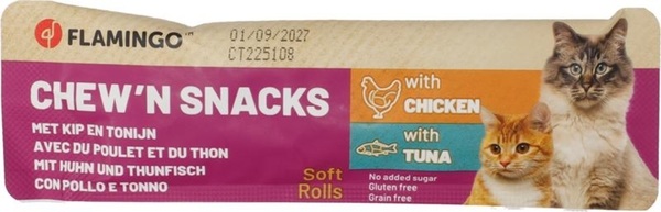 Chewn Flamingo Snack Para Gato Círculo De Pollo Con Atún -Chewn- - Bryocan